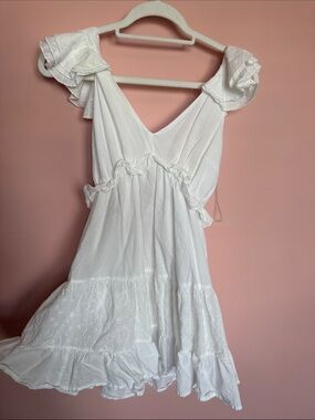 Altar'd State White Eyelet Ruffle Dress